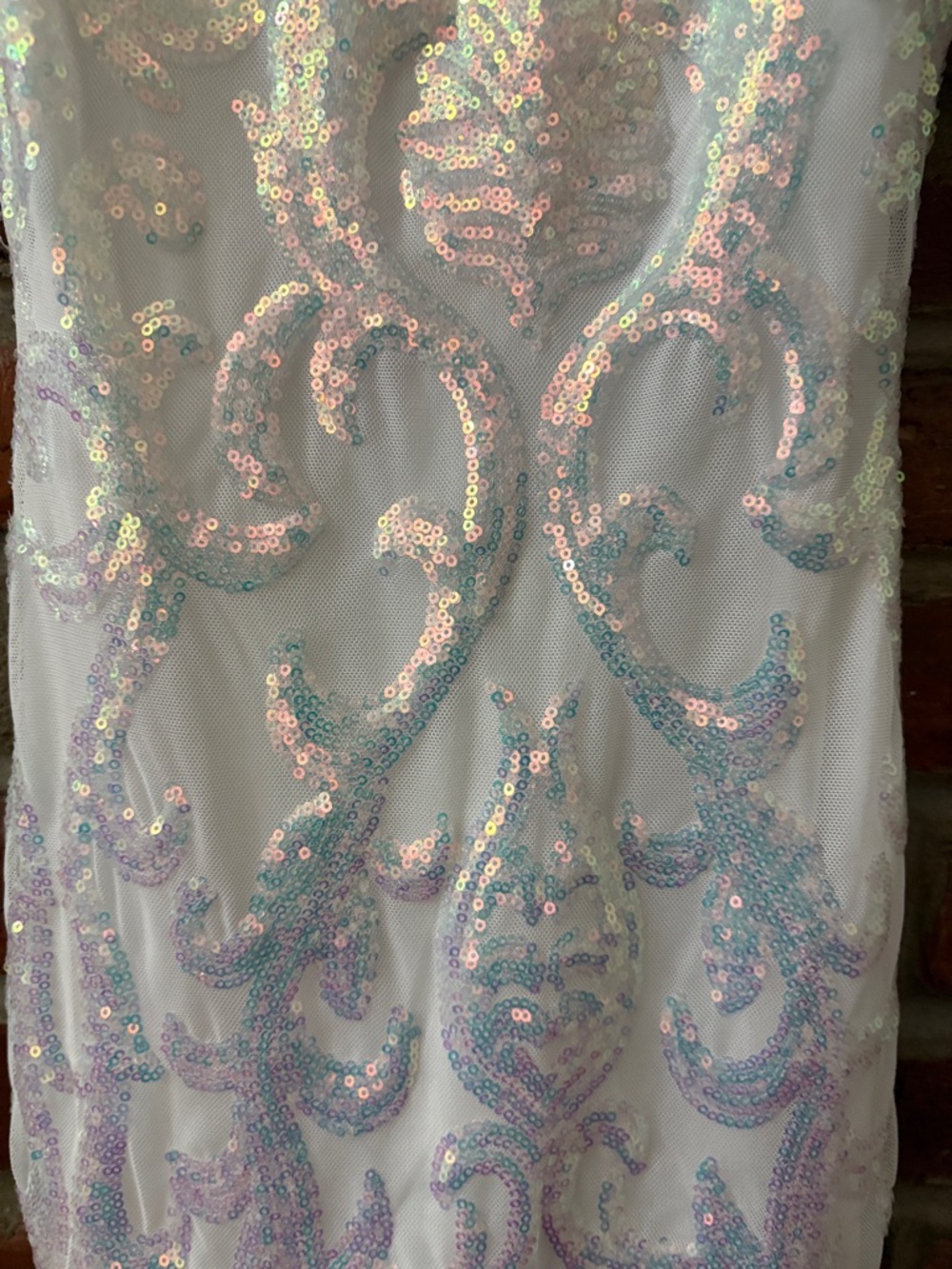 Windsor White Sequin Slip Dress with Iridescent Embellishment Size XS - Picture 2 of 6